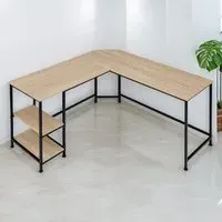 Hamilton 2 Shelf L-Shaped Corner Desk - Oak Sonoma