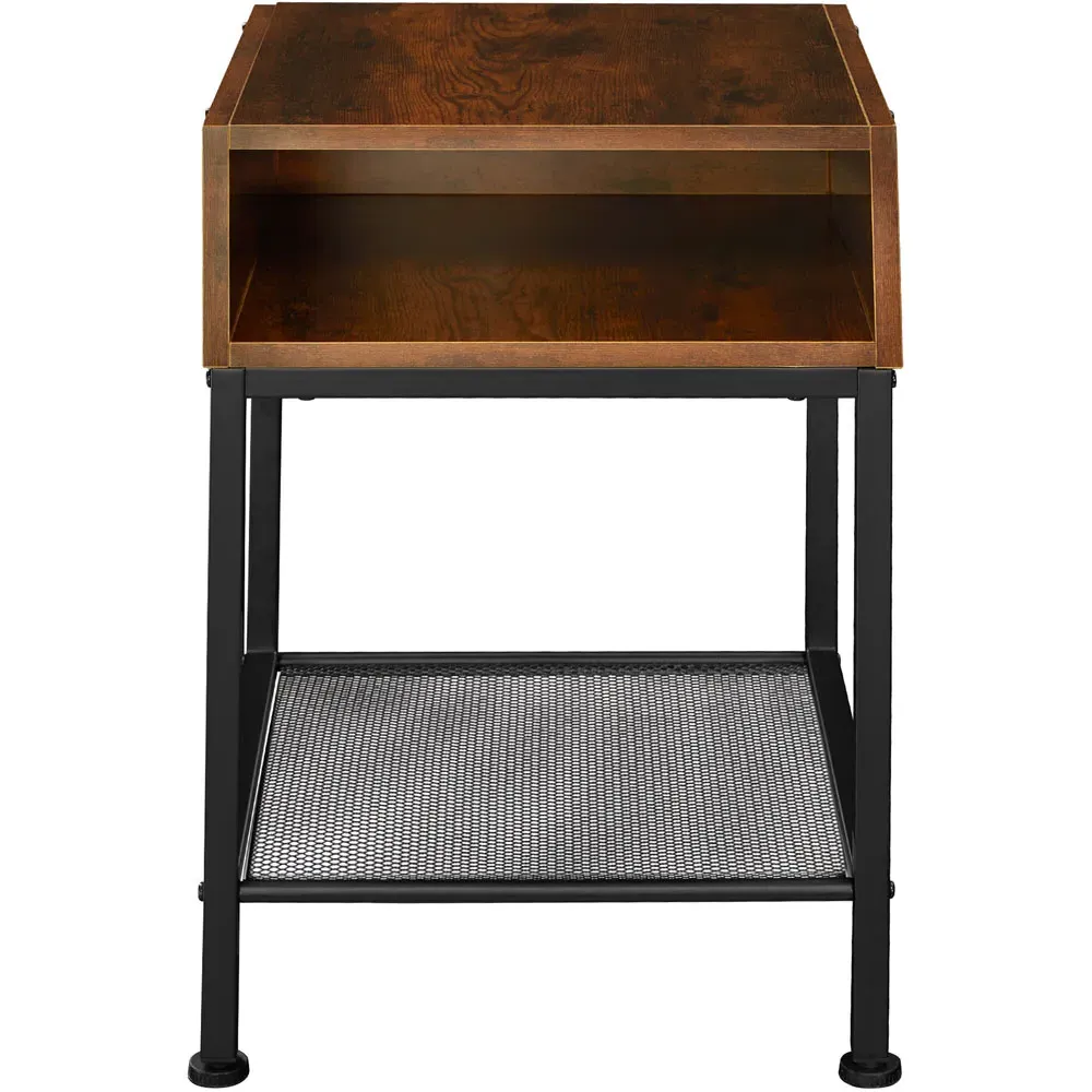 Harlow 2 Compartment Bedside Table - Dark Wood