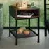 Harlow 2 Compartment Bedside Table - Dark Wood