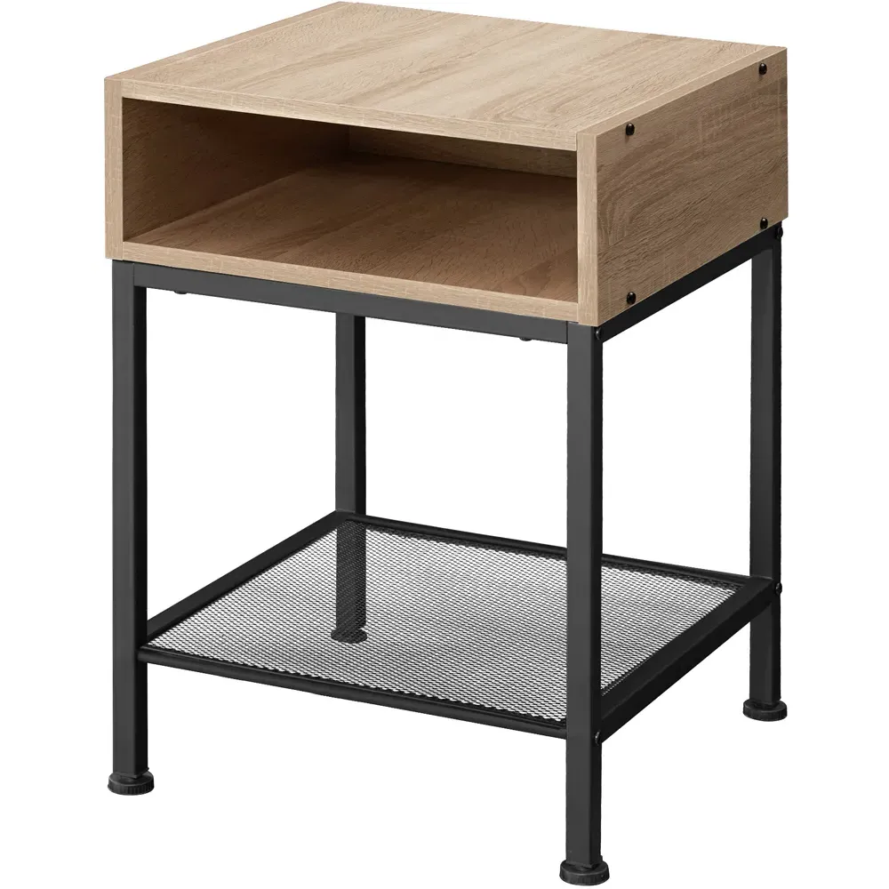 Harlow 2 Compartment Bedside Table - Oak Sonoma