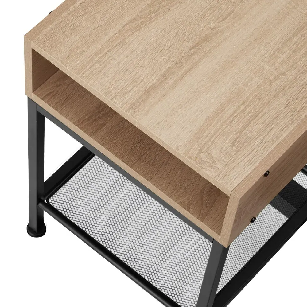 Harlow 2 Compartment Bedside Table - Oak Sonoma