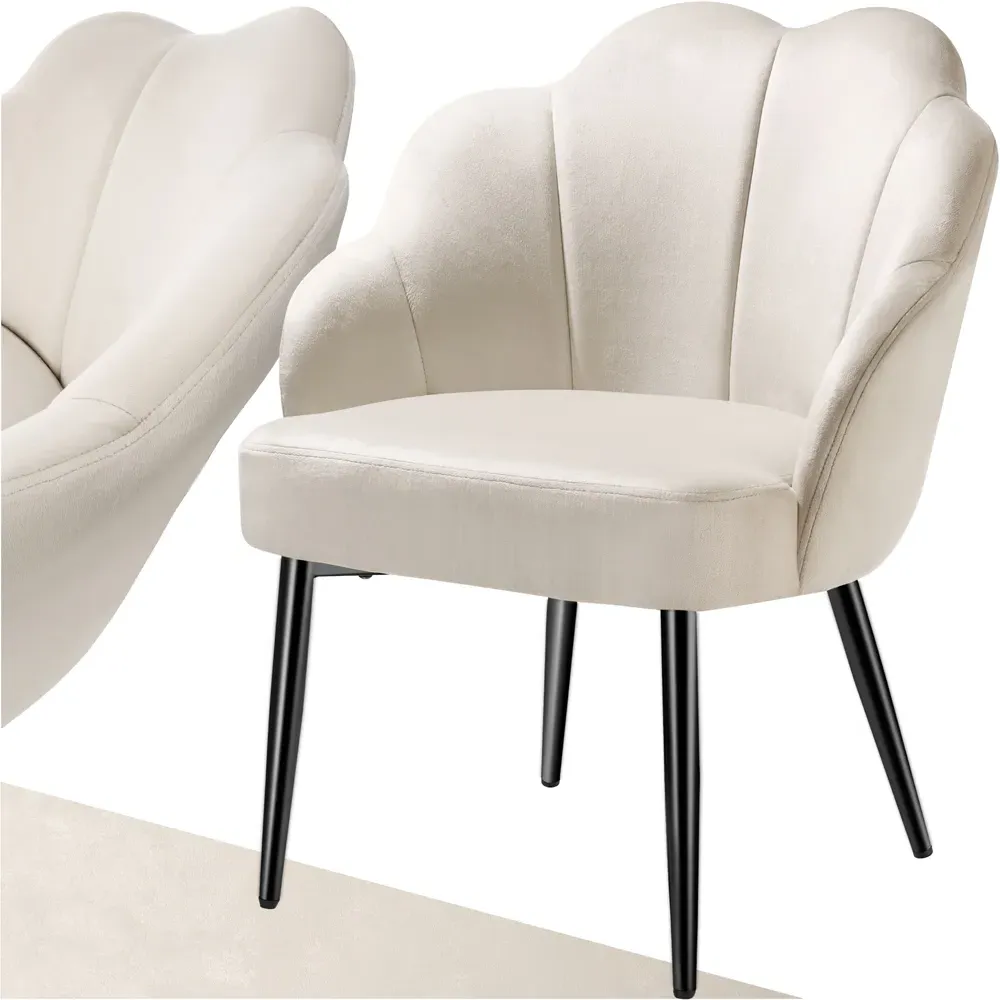 Hellen Accent Chair - Cream, Velvet