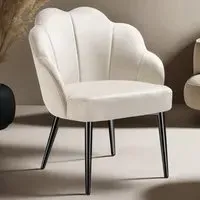 Hellen Accent Chair - Cream, Velvet