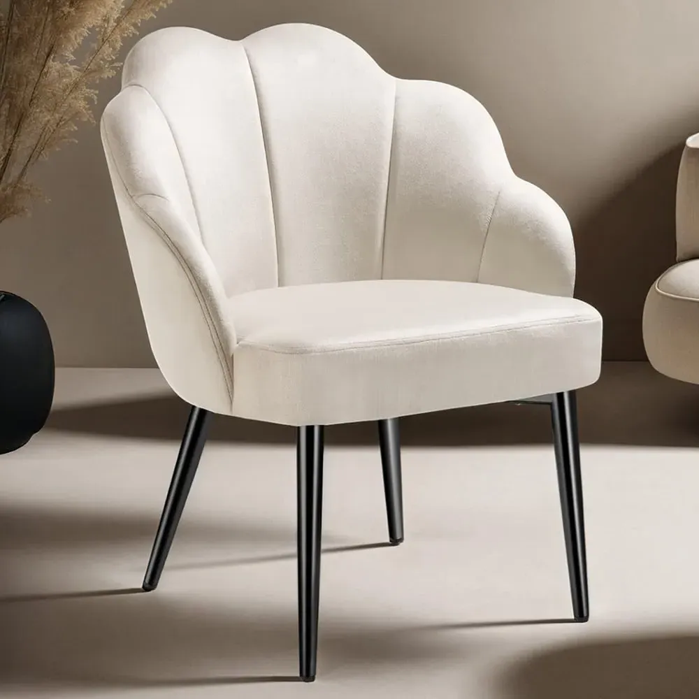 Hellen Accent Chair - Cream, Velvet image