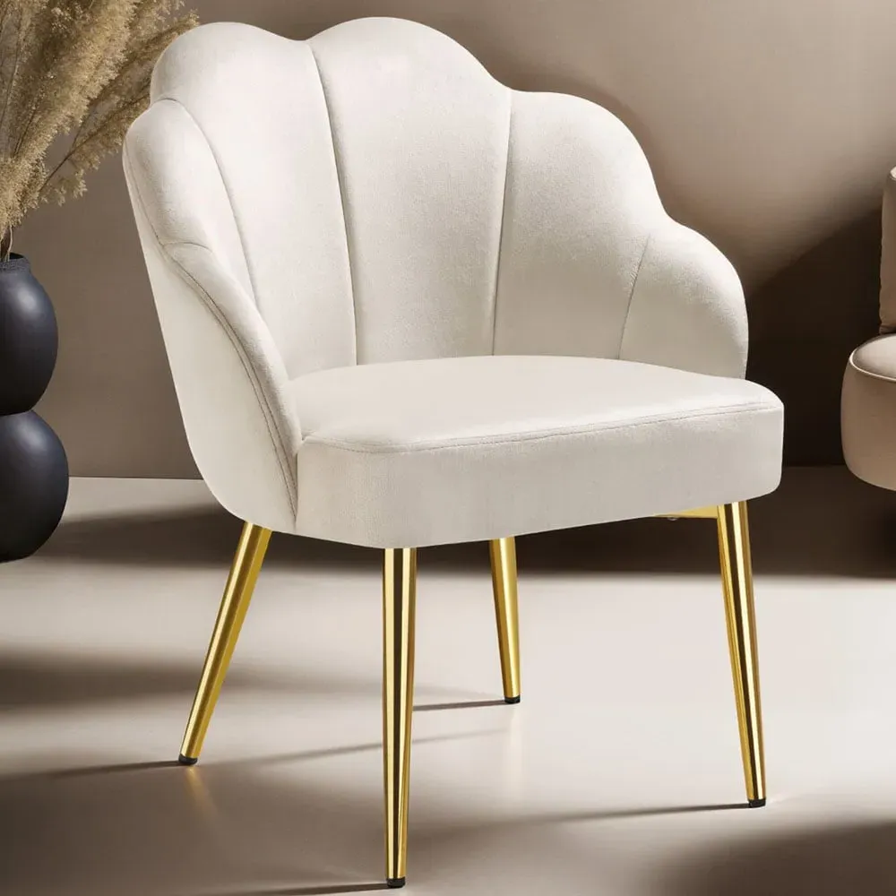 Hellen Set of 6 Accent Chairs - Cream, Velvet image