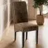 High Backrest Dining Chair - Brown, Faux Leather