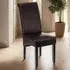 High Backrest Dining Chair - Brown, Faux Leather