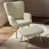 Hygge Armchair with Stool - Cream, Boucle