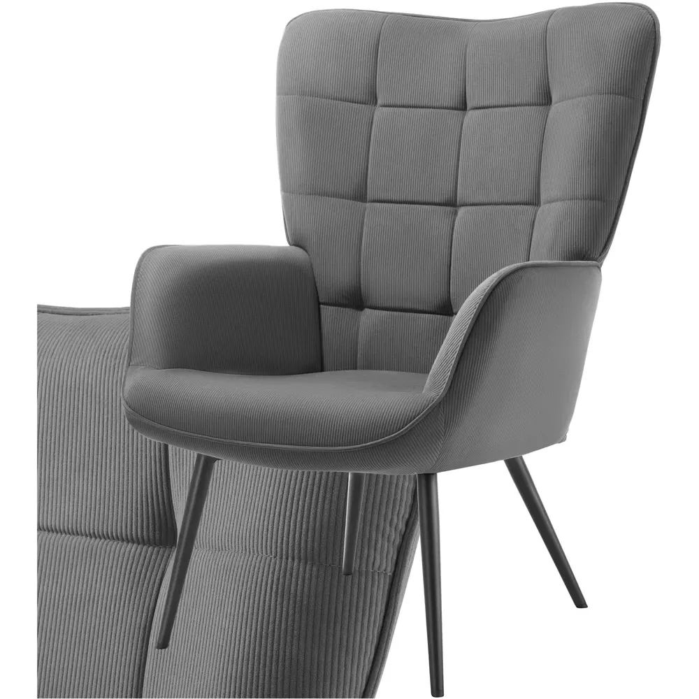 Hygge Fine Corduroy Armchair - Grey