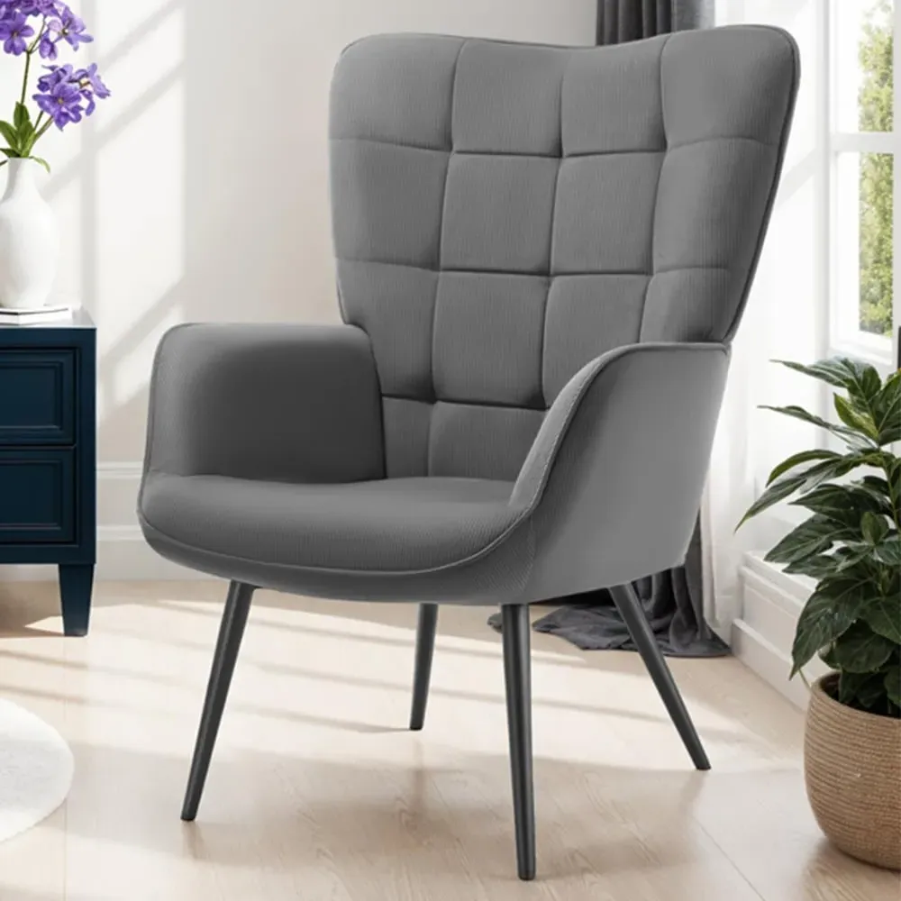 Hygge Fine Corduroy Armchair - Grey