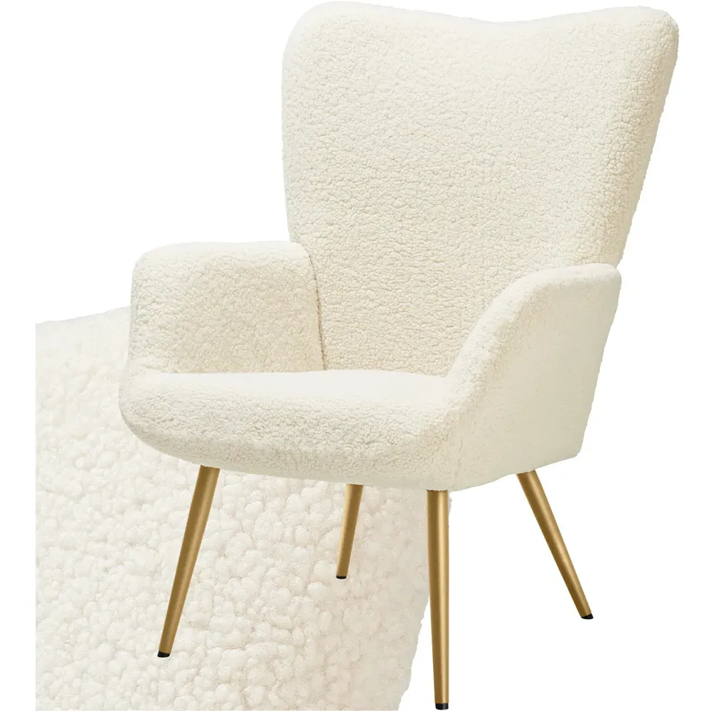 Hygge Padded Armchair - Cream, Boucle