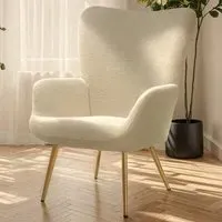 Hygge Padded Armchair - Cream, Boucle