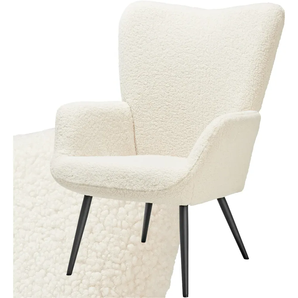Hygge Padded Armchair - Cream, Boucle