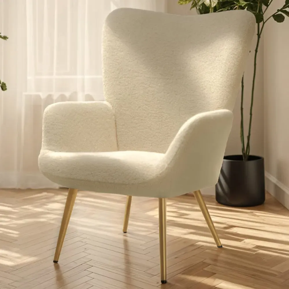 Hygge Padded Armchair - Cream, Boucle