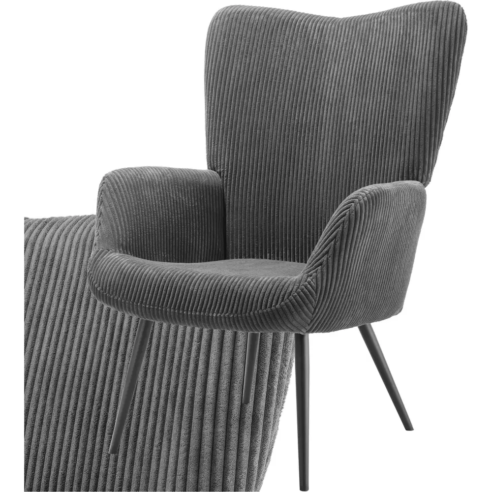 Hygge Wide Corduroy Armchair - Grey