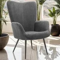 Hygge Wide Corduroy Armchair - Grey
