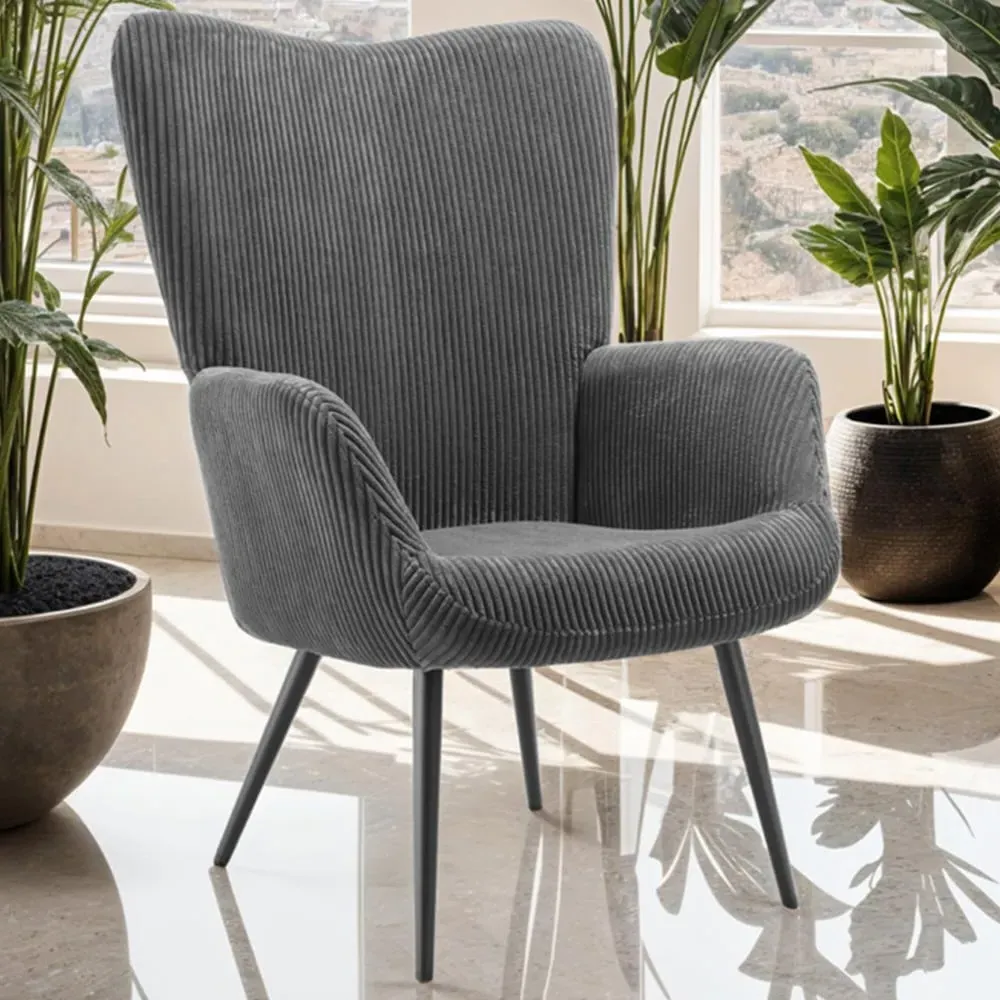 Hygge Wide Corduroy Armchair - Grey image