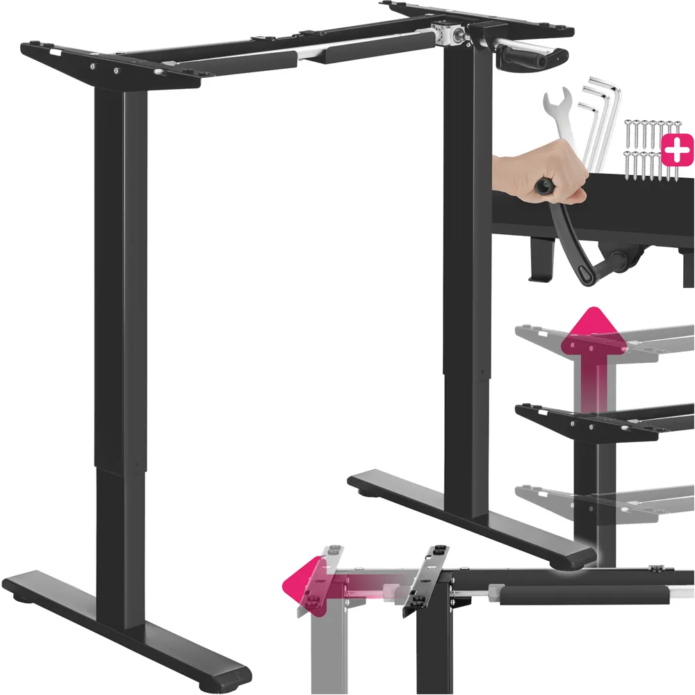 Idun Height Adjustable Desk Frame - Black