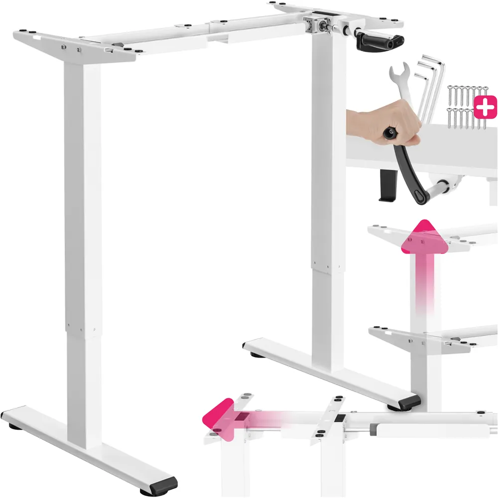 Idun Height Adjustable Desk Frame - White