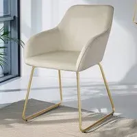 Jeane Dining Chair - Cream, Velvet