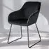 Jeane Set of 6 Dining Chairs - Black, Velvet