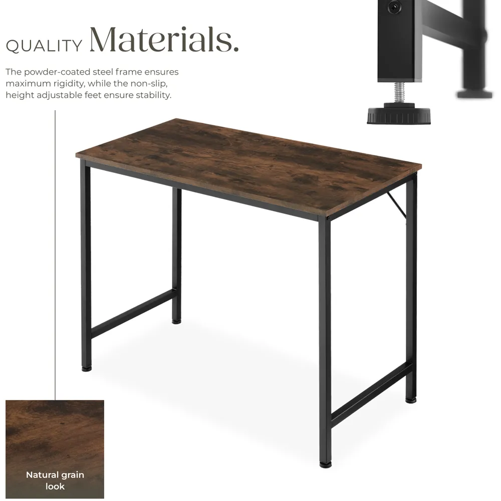 Jenkins Compact Office Desk - Brown, Dark Wood