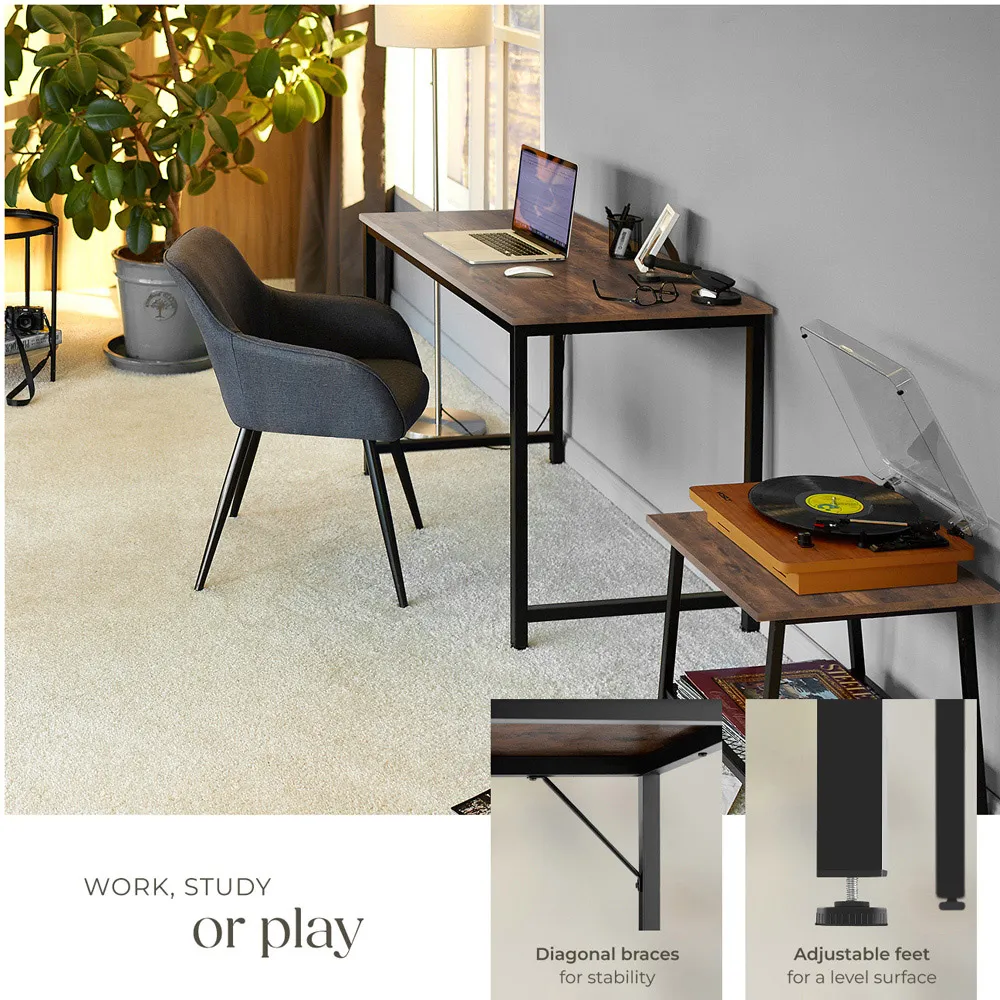 Jenkins Office Desk - Brown, Dark Wood