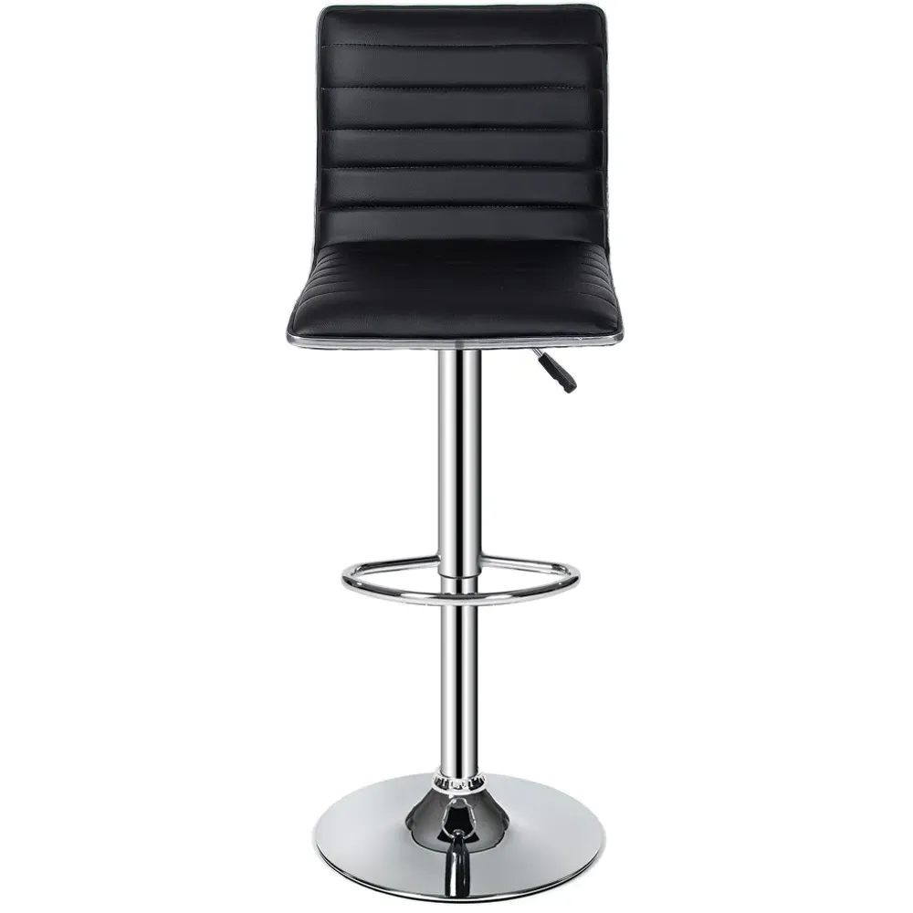 Johannes Bar Stool Set of 2 - Black, Synthetic Leather