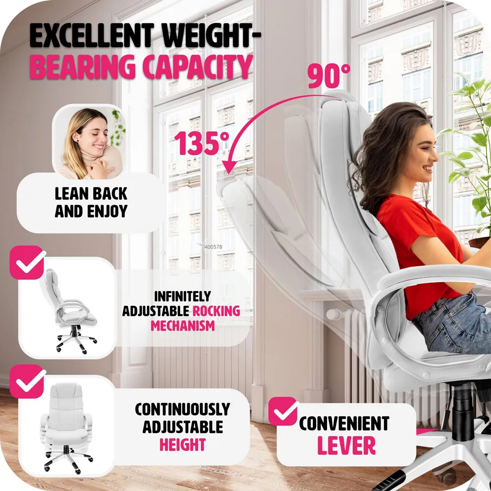 Jonas Height Adjustment Office Chair - White