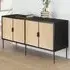 Juna 4 Door Sideboard - Black, Jute
