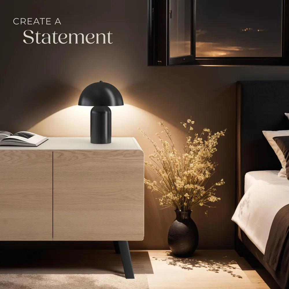 Kade Battery Powered Table Lamp - Black, Steel