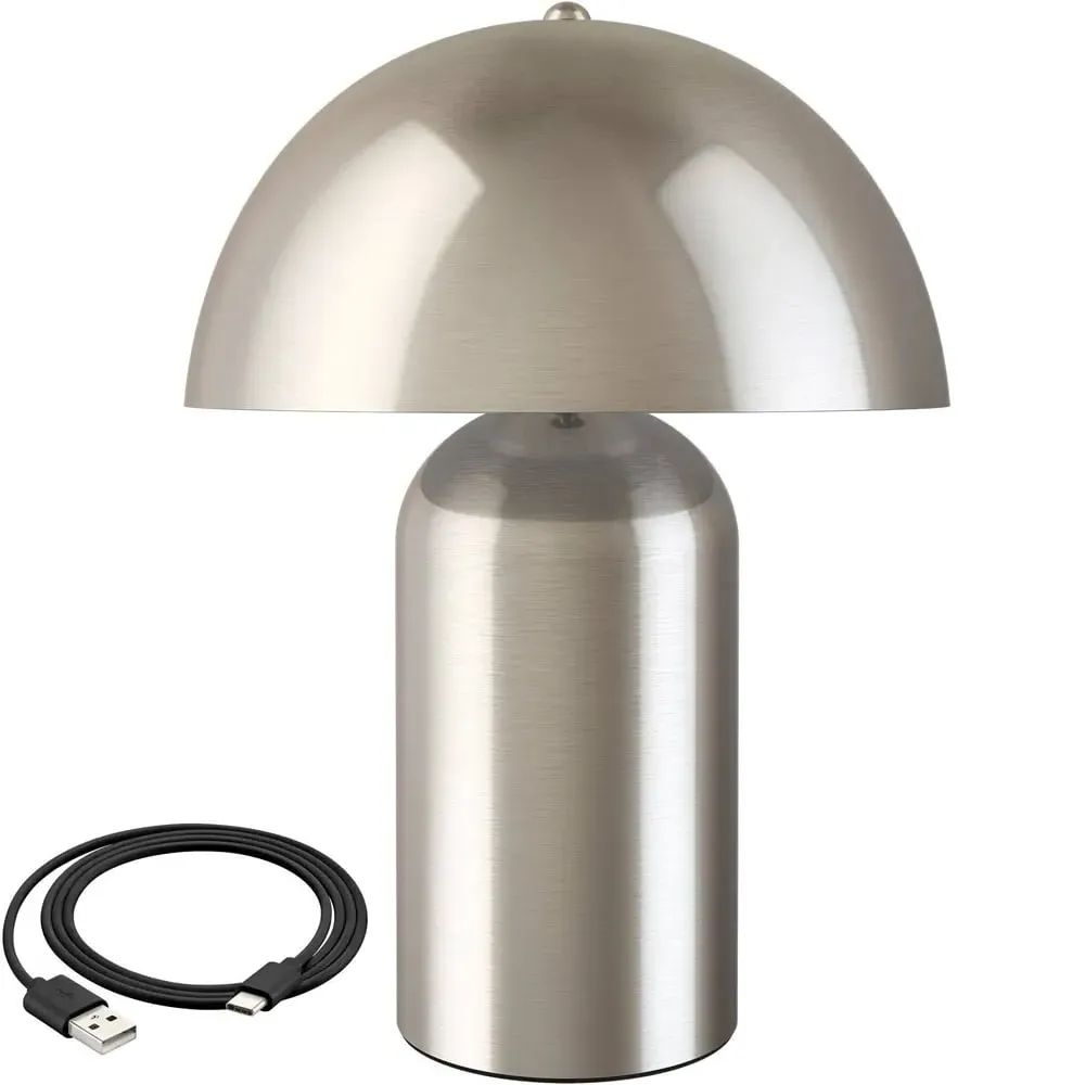 Kade Battery Powered Table Lamp - Silver, Steel