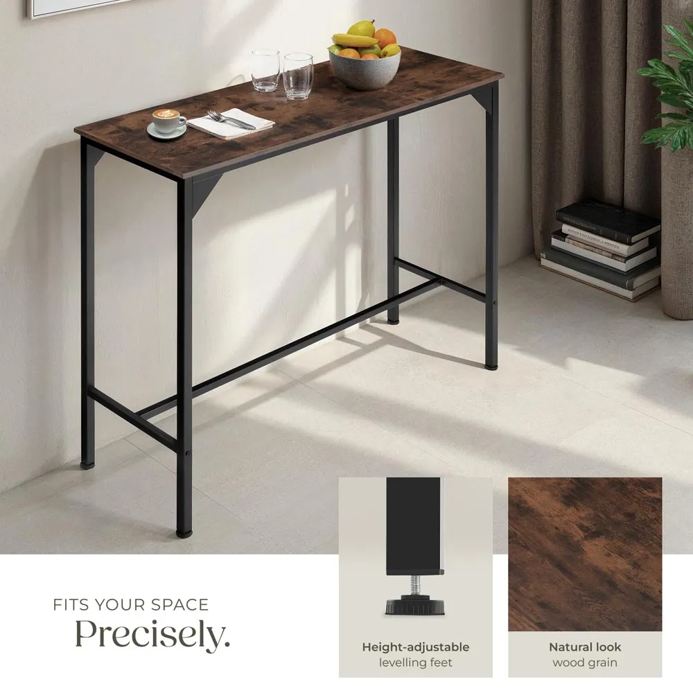 Kerry 2 Seater Industrial High Dining Table - Dark Wood