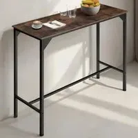 Kerry 2 Seater Industrial High Dining Table - Dark Wood