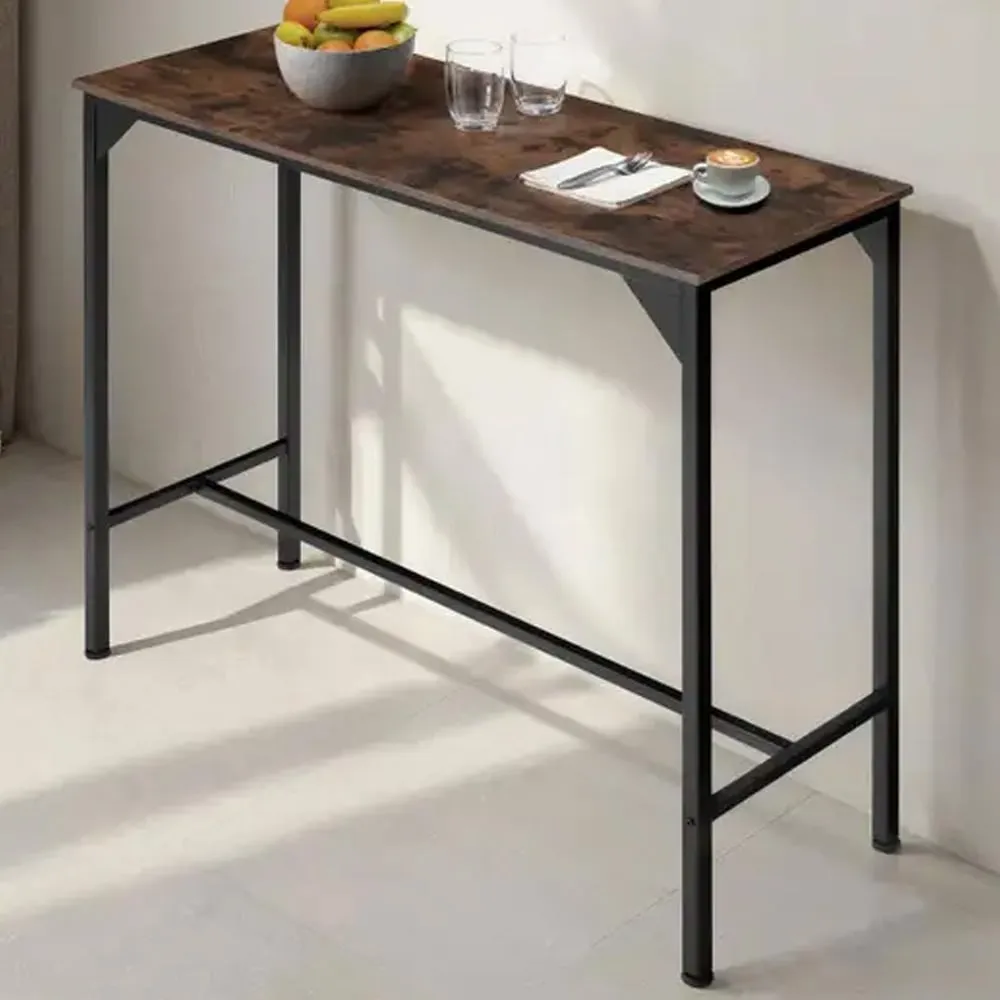 Kerry 2 Seater Industrial High Dining Table - Dark Wood