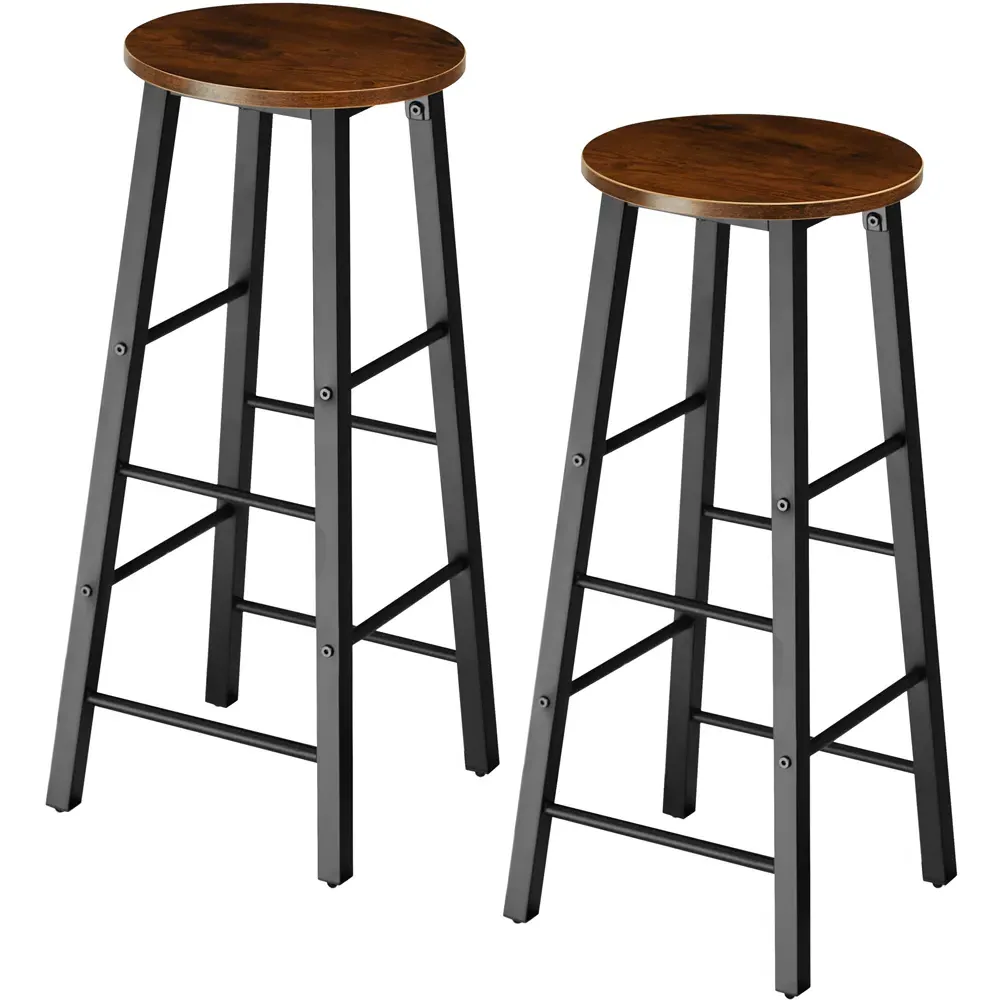 Keynes Set of 2 Bar Stools - Dark Wood