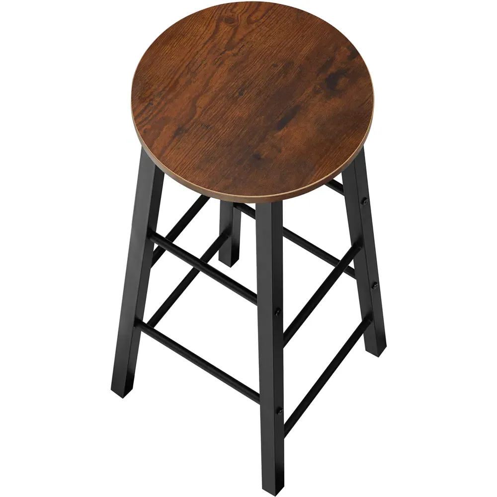 Keynes Set of 2 Bar Stools - Dark Wood