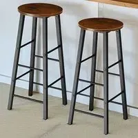 Keynes Set of 2 Bar Stools - Dark Wood