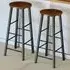Keynes Set of 2 Bar Stools - Dark Wood