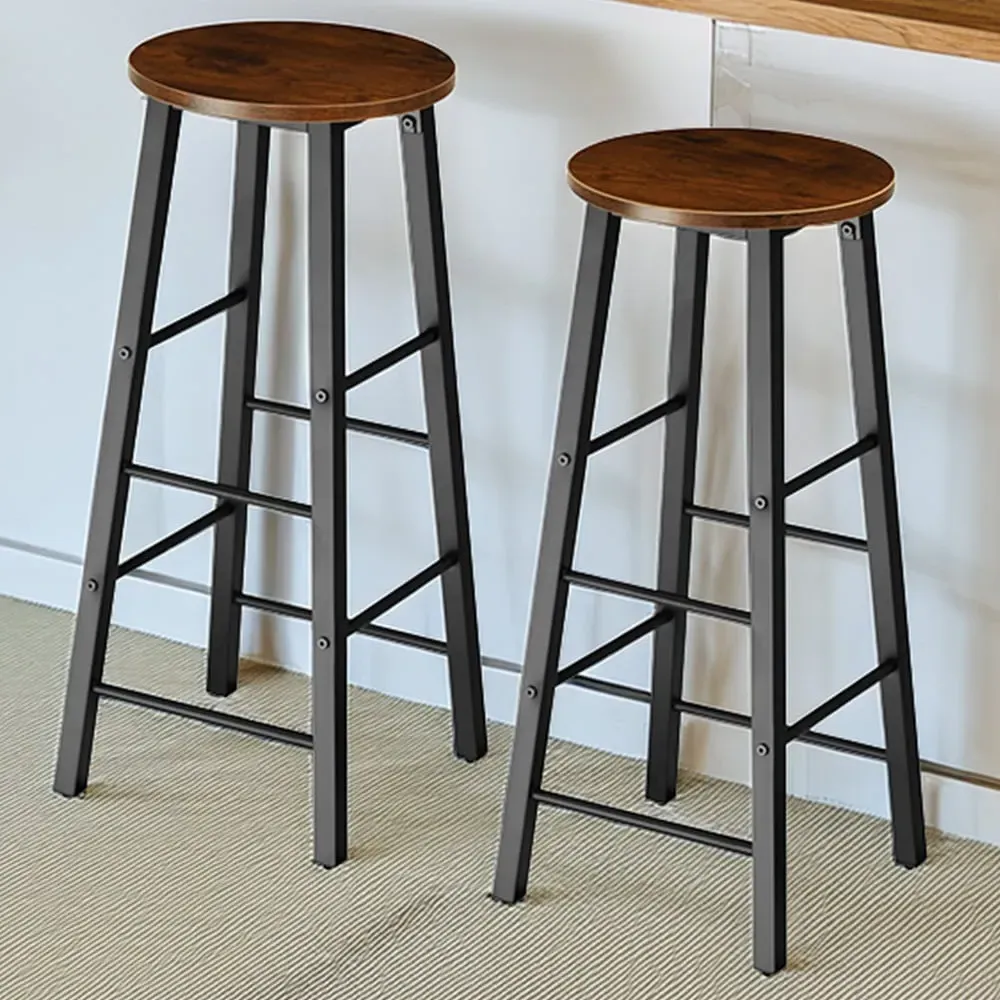 Keynes Set of 2 Bar Stools - Dark Wood image