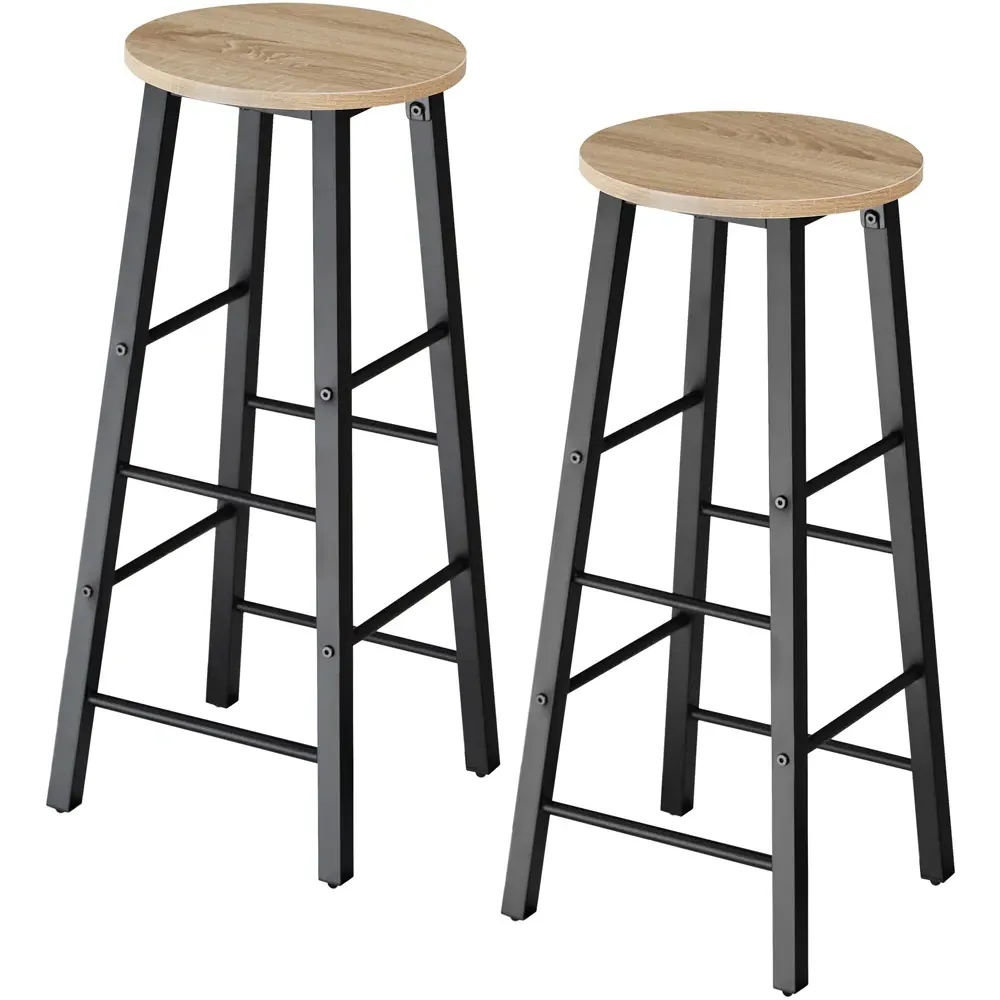 Keynes Set of 2 Bar Stools - Light Oak Sonoma