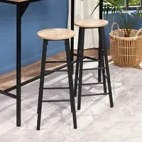 Keynes Set of 2 Bar Stools - Light Oak Sonoma