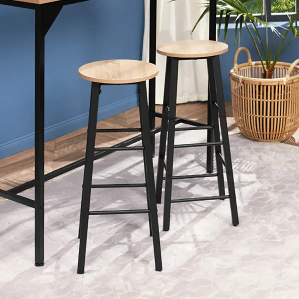 Keynes Set of 2 Bar Stools - Light Oak Sonoma