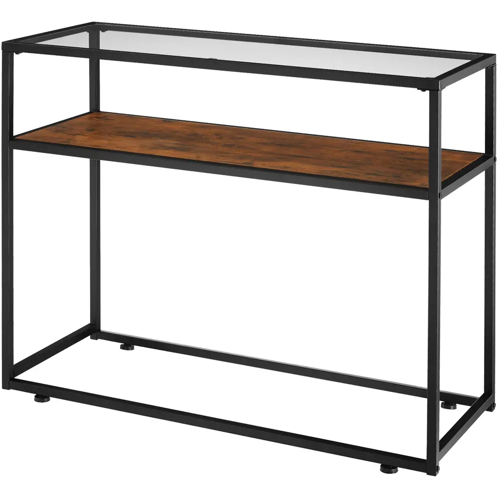 Kilkenny 2 Shelf Console Table - Brown, Glass