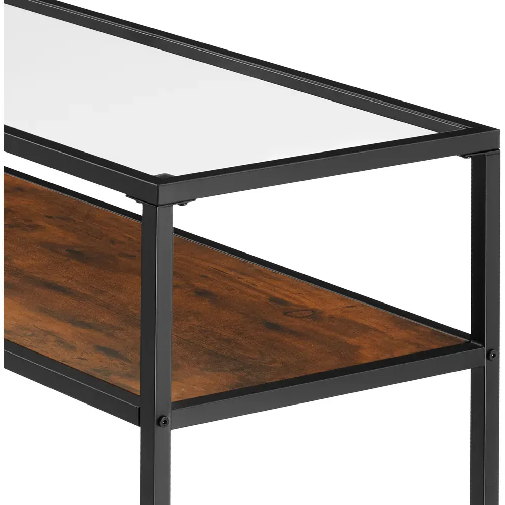 Kilkenny 2 Shelf Console Table - Brown, Glass