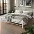 King Size Metal Bed Frame with Slatted Base - White