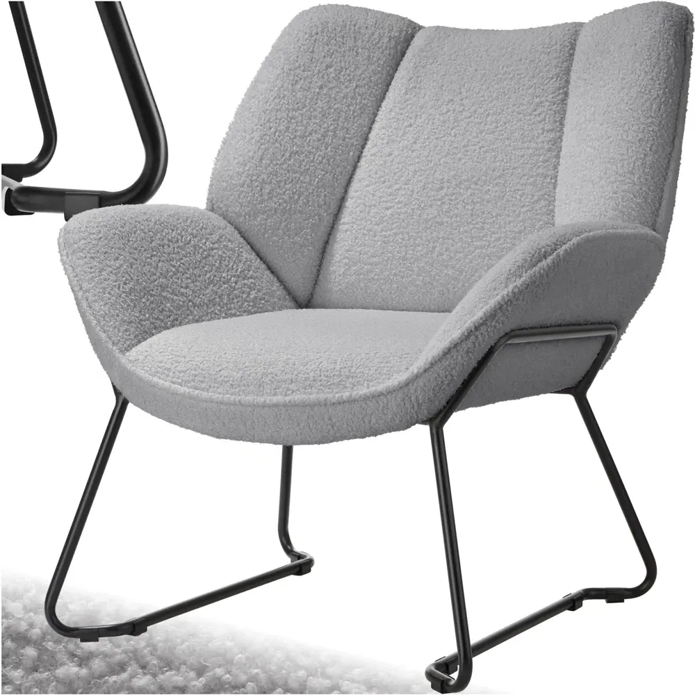 Kjeld Boucle Armchair - Light Grey