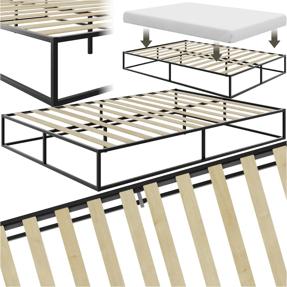 Kyoto Double Steel Bed Frame - Black