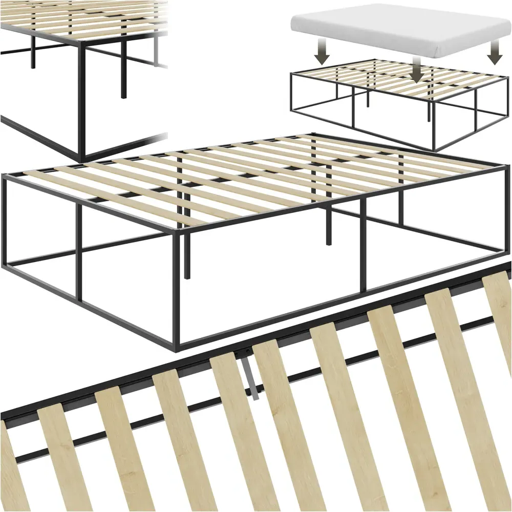 Kyoto Double Steel Bed Frame - Black