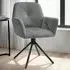 Lenia Set of 2 Swivel Chairs - Anthracite, Velvet Look